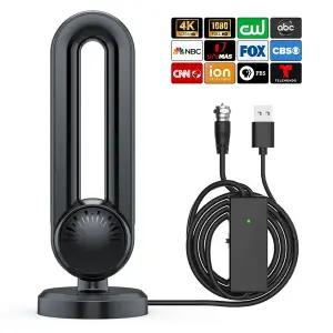 dmb안테나 VUELVE 실내 실외 디지털 TV 안테나 장거리 수신 HD 안테나시계 로컬 채널용 신호 부스터 포함