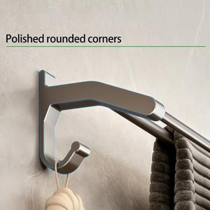 라포식 공간 알루미늄 수건 바 40-60CM 건 그레이 더블로드 후크 벽걸이 샤워 레일 행거 랙 욕실 홀더 액세