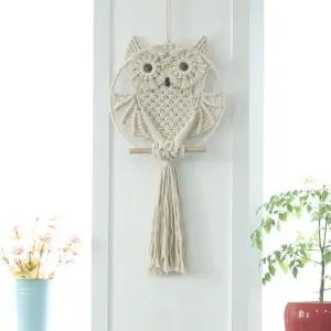 고급 부엉이 마크라메 벽 장식품 집들이선물 뜨개 카페 소품 홈데코 가리개 걸이