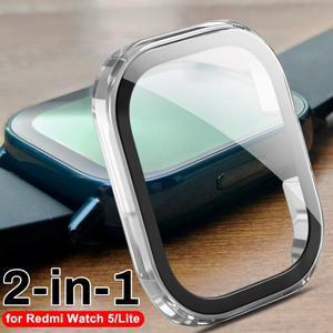 레드미 워치 5 케이스 강화유리 스크린 보호필름 하드 PC 커버 범퍼 라이트/워치 액티브 쉘