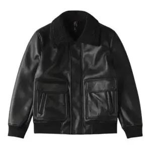 [빠니깔레][빠니깔레] 에코레더 레귤러핏 인조무스탕점퍼 m-gcjp53bk (P003414301)