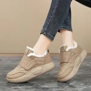 퍼안감 여성 기모 겨울 방한화 겨울 슬립온방한화 퍼부츠 퍼안감신발 캐주얼부츠 여성