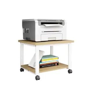 이동식 프린터 복사기 원목 받침대 수납 선반