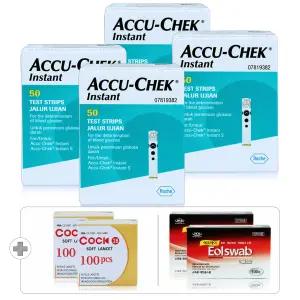 로슈 아큐첵 인스턴트 당뇨 혈당 검사지 시험지 측정지 200매+침 200개+솜 200매