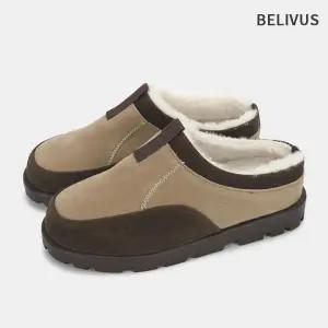 빌리버스 남자 방한 뮬 슬리퍼 스티치 털 안감 슬리퍼 BH762