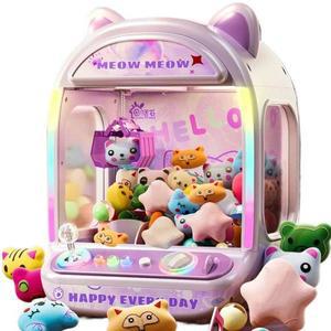 DIY 보라색 자동 인형뽑기 기계 어린이 동전 오퍼레이션식 놀이 게임 미니 집게 크레인 장난감 크리스마스