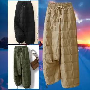 여자패딩바지 셀럽 와이드형 웜슬랙스조거형 방풍팬츠 여자패딩팬츠 등산 골프 바이크팬츠