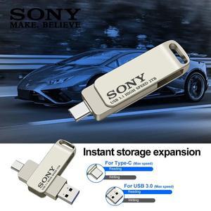 호환호환 USB 2TB 플래시 펜 드라이브 2 in 1 OTG 3.1 메탈 메모리 스틱 듀얼 C 128GB 256GB 1TB 고속 저