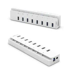 [룽스]고속 충전 usb허브 절전형 UH508 USB3.0 8포트 1포트