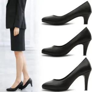 Made in Korea 발편한 여성구두 5cm 7cm 9cm 펌프스 힐 검정 면접 승무원 유니화 여자 빅사이즈 편한 구두