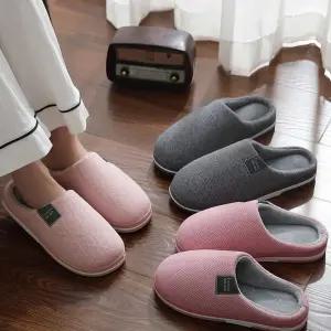 1개 + 1개 겨울 털실내화 방한 남성 여성 사무실 겨울용 실내화 실내슬리퍼 논슬립 거실화