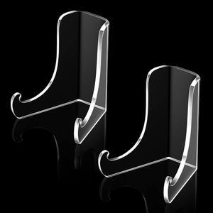 청풀 2피스 아크릴 플레이트 스탠드 투명 아크릴 이젤 디스플레이 스탠드 디스플레이 스탠드 디스플레이 카드 홀더 사진책 그림책 그림 테이블 상단 홀더 홈 데코(3 x 2.6 x 2.2 인치)