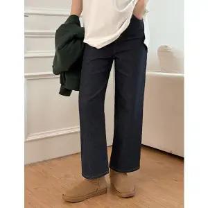 [공구우먼] 테이드 기모 히든밴딩 와이드 데님 팬츠 85817 빅사이즈 여성의류