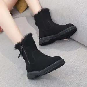 여성 2컬러 스웨이드 겨울 방한 털 앵클 숏 부츠