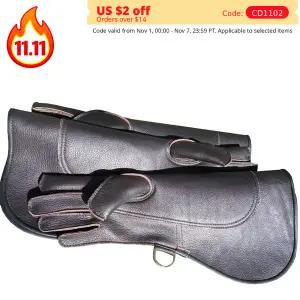 Falconry Glove 47cm 큰 독수리 훈련 훈련 장갑 암소 가죽 3 층 두꺼운 장갑 조류 먹이