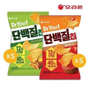 [오리온]오리온 닥터유 단백질칩(60g) 버터오징어 5개 + 칠리살사맛 5개