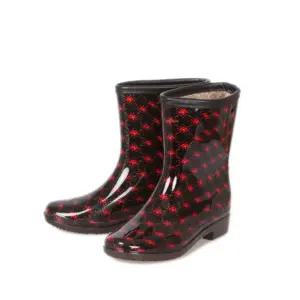 보생 투명 방한 여자 반장화 (벤지) 미끄럼방지 주방 작업 레인부츠 위생 방수