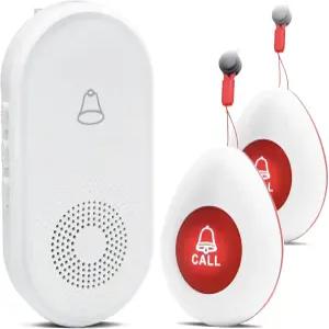 노인 모니터링을 위한 무선 간병인 호출기 SOS 호출 버튼 1000피트 이상 생명 경고 긴급 경보 시스템 벨