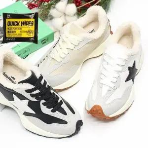 여성 겨울 운동화 방한화 털신발 세정티슈 세트 겨울 여성 로퍼 운동화 방한 털 신발 여자