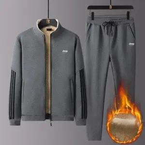 JEEP SPIRIT 남성 기모 트레이닝복 뽀글이 츄리닝세트 후리스 겨울 츄리닝