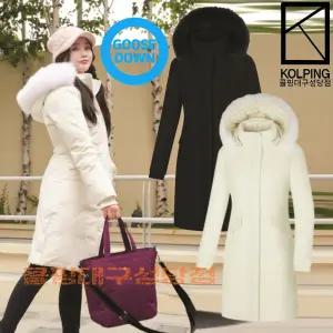 [콜핑] 아이벨 여성 겨울 구스다운 폭스퍼 롱패딩자켓 후드탈부착가능 KUO8579W