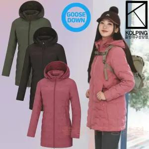 콜핑 여성 겨울 튜브 구스다운 패딩 거위털패딩 중기장 다운 자켓 KVJ6507W 에리얼