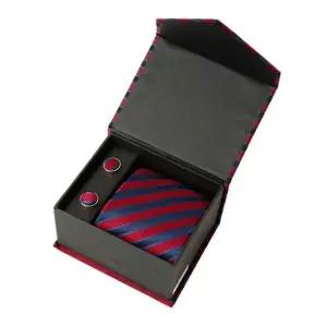 넥타이핀 네이비사선 넥타이 커프스링크세트