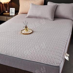 누빔매트리스커버 호텔식 저자극 지퍼 SS 더블 올인원 슈퍼싱글 실버 네잎크로버 매트리스