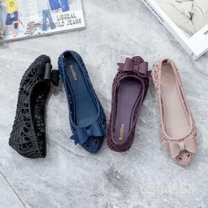 데일리화 편안한신발 젤리슈즈 레인슈즈 리본버클 4.5cm 웨지힐