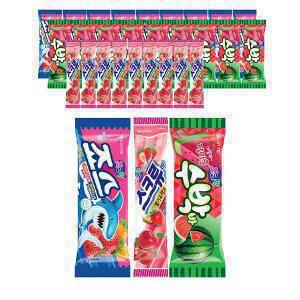 [슈팅냉동] 롯데웰푸드 죠스바 80ml, 10개 + 스크류바 80ml, 10개  + 수박바 80ml, 10