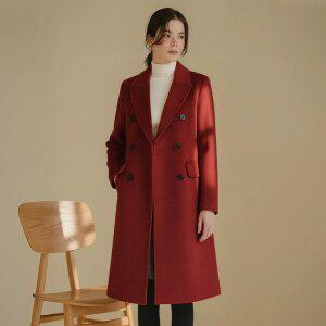 여성 폭스 퍼탈착 핸드메이드 울 롱코트