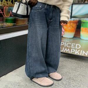 2587 빅기모 스냅버튼 와이드 데님 (one color)