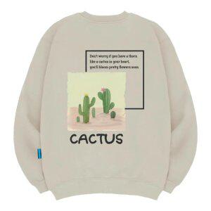 엘라모 기모M 사막위의선인장 맨투맨 남녀공용 빅사이즈 S~4XL