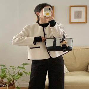 마린드 배색 하프 자켓 (one color)