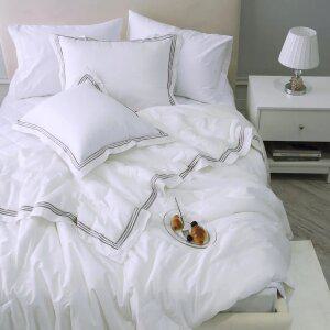 플로라 블랑 럭셔리 자수호텔침구 이집트산 순면 60수 차렵이불 2컬러