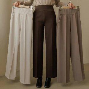 군살보정 6컬러 와이드밴딩 기모슬랙스