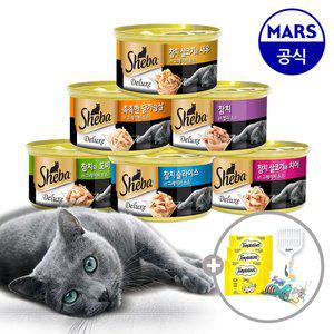 쉬바 캔 85gx24개 골라담기+고양이삽+캣닢쿠션+템테이션12gx3개