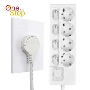 윈스탑 제로갭 국산 슬림 납작 멀티탭 4구 16A 고출력 개별스위치 멀티콘센트 1m,1.5m