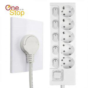 윈스탑 제로갭 국산 슬림 납작 멀티탭 5구 16A 고출력 개별스위치 멀티콘센트 1m,1.5m