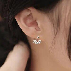 S925 데이지 커브 실버 피어싱