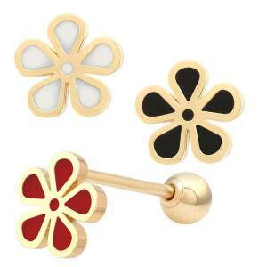 14K 골드핀 심플 데일리 스피리아 꽃 베이직 피어싱 본품 하나더