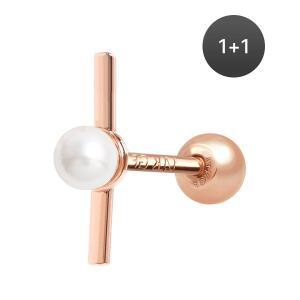 14K 골드필드핀 펄스틱 여성 데일리 패션 심플 피어싱 1+1