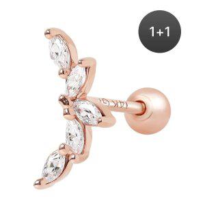 [원쁠원] 14K 골드필드핀 플레임 여성 데일리 패션 심플 피어싱