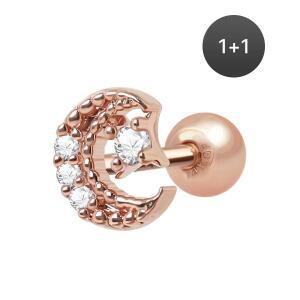 14K 골드필드핀 문라이트 여성 데일리 패션 심플 피어싱 1+1