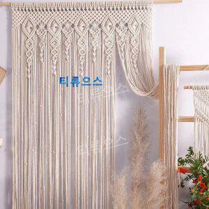 마크라메 커튼 중문 가림막 가리개 현관 바란스 자수장식 티류으스