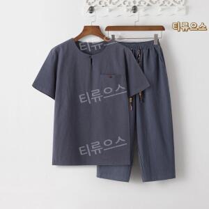 요양원실내복 아빠옷 빅사이즈 상하세트 할아버지 여름 홈웨어 반팔 티류으스