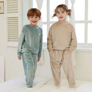 BAY-B 아동 주니어 수면잠옷 키즈 파자마 극세사 겨울 남아 여아 라운지웨어 실내복