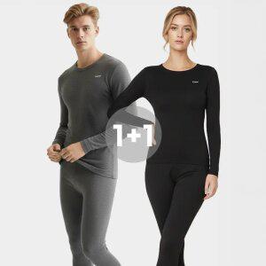 [1set+1set] 카멜 발열내의 상하세트 남녀공용 기모 내의 세트 남자 여자 빅사이즈 한