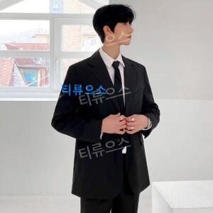 티류으스 여름장례식복장 세트 남성 남자 상복 빅사이즈 슈트 검정 블랙수트 캐주얼정