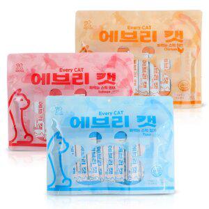 [초특가구성]국내산 휴먼그레이드 에브리캣 짜먹는스틱 14gx60P 유산균 함유 고양이 간